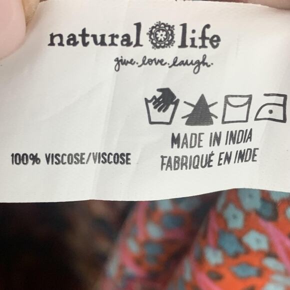 Natural Life Let's Just Go Wide Leg Jumpsuit Size Medium Burgundy Floral - Picture 7 of 7